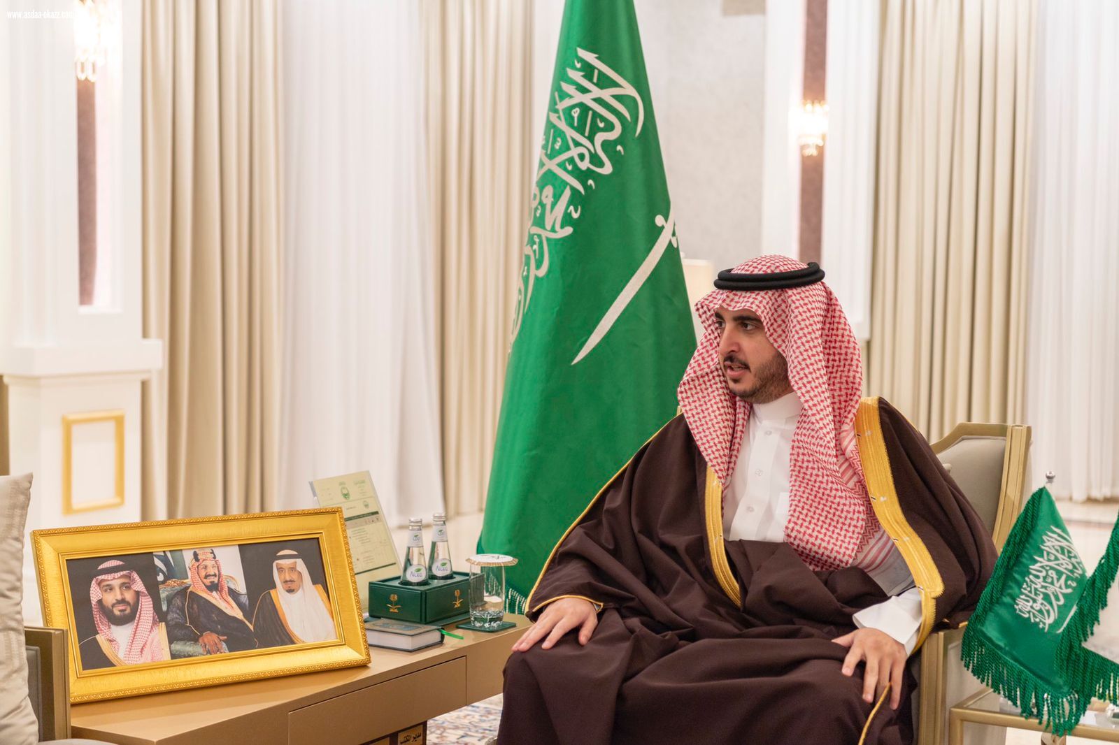 أمير الجوف يستقبل في مكتبه بالإمارة فضيلة رئيس محكمة التنفيذ بسكاكا المكلف حديثاً