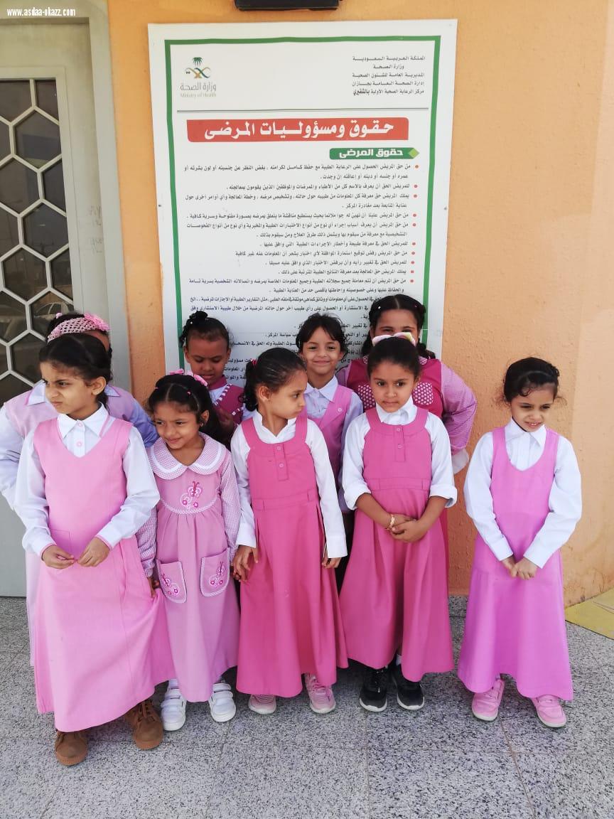 الابتدائية الأولى بالشقيري للبنات تقوم بزيارة لمركز الرعاية الصحية الأولية لتثقيف وتعريف الطالبات بالأدوات الطبية وكيفية استخدامها والتعرف على كيفية قياس الحرارة والضغط . 