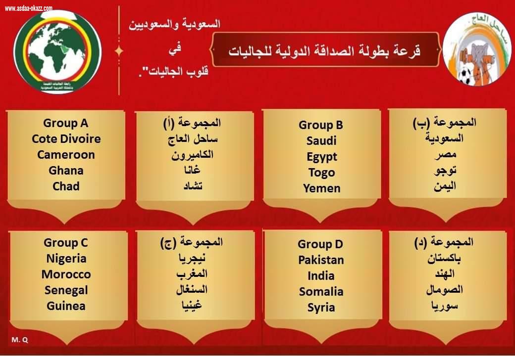 سحب قرعة بطولة الصداقة الدولية للجاليات في اجواء من الحب والاخاء