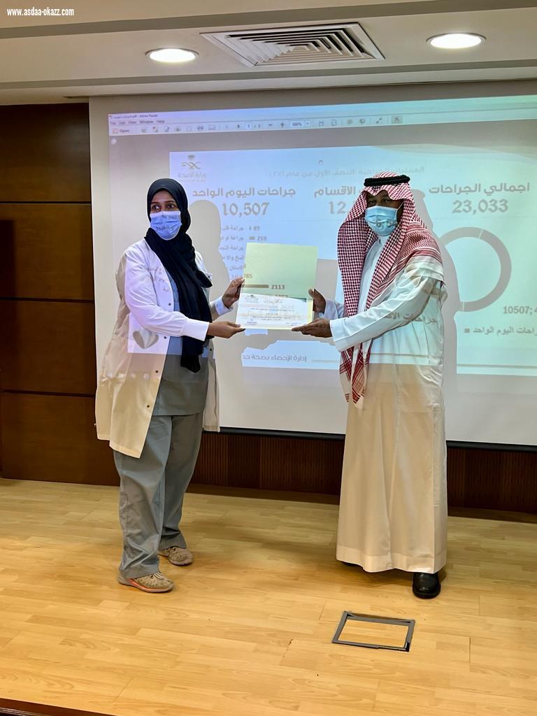 مستشفى شرق جده يكرم قسمي العمليات والتخدير لتميزهم بعدد العمليات في الاقسام للنصف الاول من عام ٢٠٢١م على مستوى مستشفيات صحة جدة .