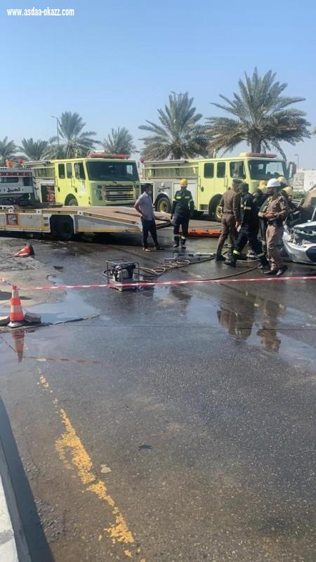 وفاة شخصين وإصابة 5 آخرين في حادث انقلاب صهريج مياه بـ«جدة»
