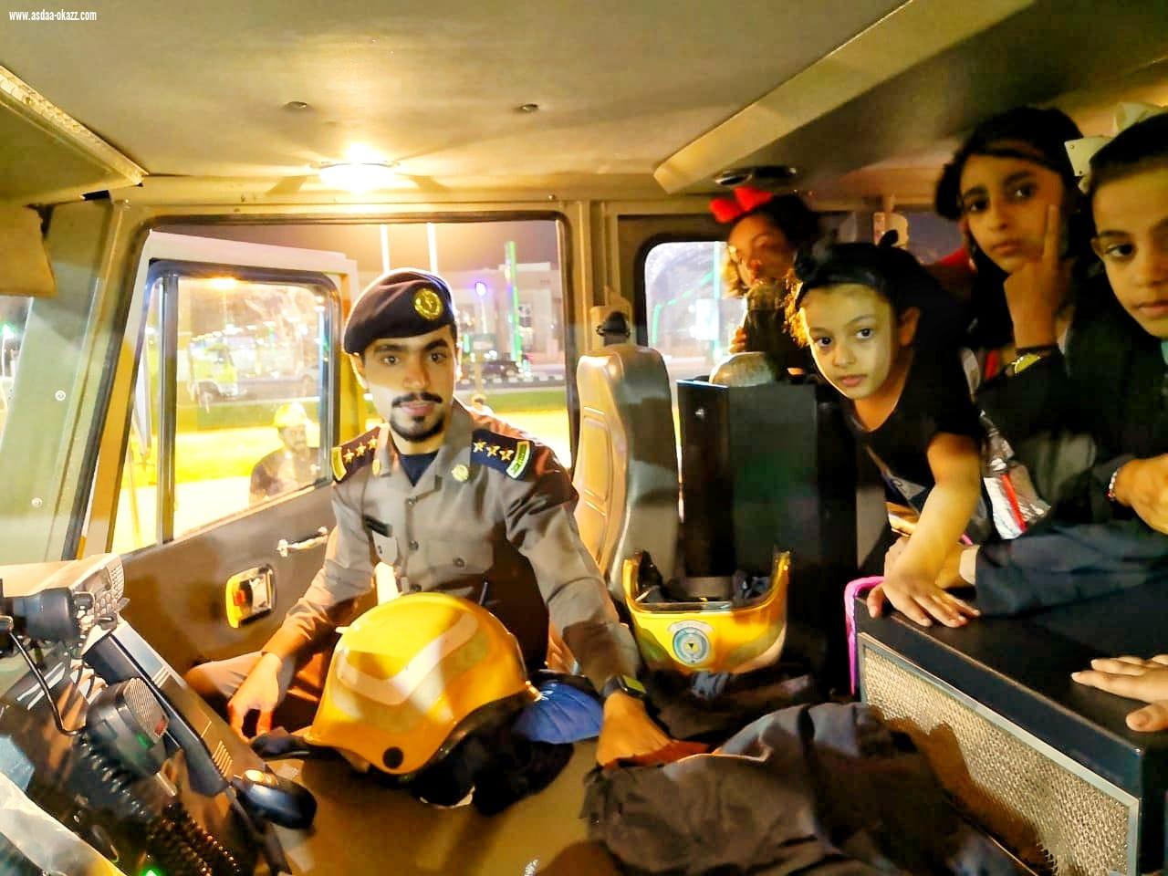 الدفاع المدني تحت شعار سلامة الأطفال غايتنا مدني ضمد  يقيم مرسم للطفل واستعراض للآليات  بحديقة البلدية