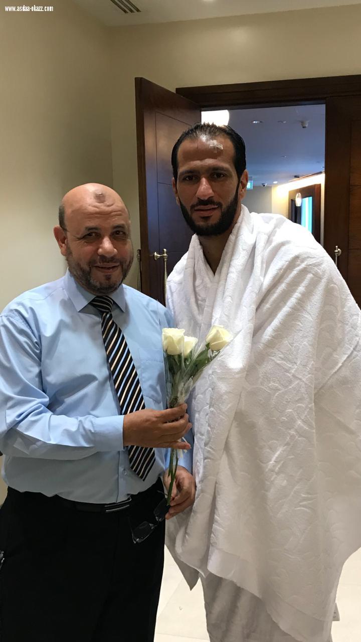 بالصور والفيديو د.صلاح فؤاد يستقبل فريق نادي الزمالك قبل اداءهم العمرة بمكة