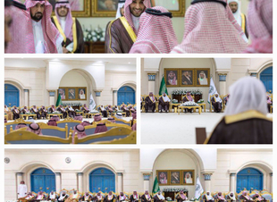 نائب أمير الجوف يستقبل جموع المواطنين والمسؤولين في الجلسة الأسبوعية.