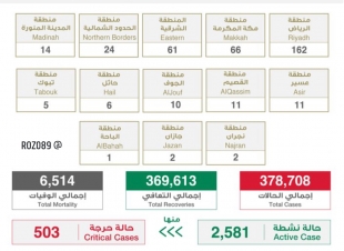 تسجيل 375 إصابة جديدة بفيروس كورونا وشفاء 336 ووفاة 4 حالات 